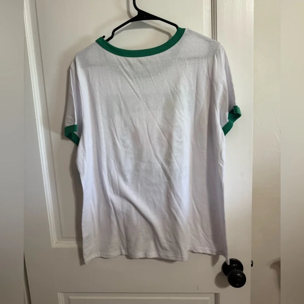 Freeze Preppy Pickleball Courtside Champion Ringer Tee in Pink and Green - Picture 6 of 6